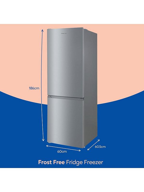 Russell Hobbs Stainless Steel 60cm Wide 186cm High Freestanding Total No Frost Fridge Freezer - Image 2